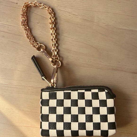 Universal Thread Accessories - Universal Thread Black and White Checker Money Pouch with Detatchable Gold Chain